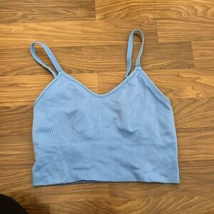 Blue all in motion athletic crop top